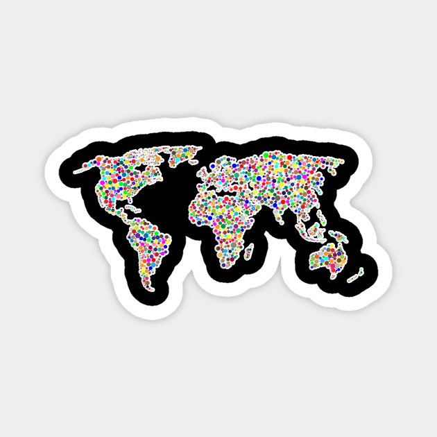 World Map Colorful Countries Magnet by GBDesigner