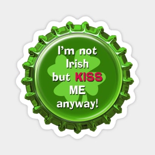 St. Patrick's Day Magnet and Sticker | KISS Me by Cherie(c)2022 Magnet