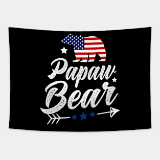 Papaw Bear Patriotic Flag Matching 4th Of July Tapestry