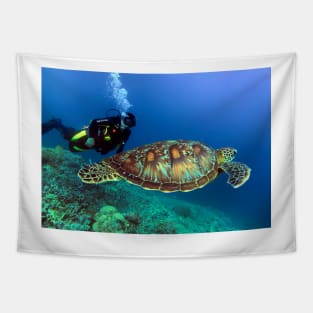 green sea turtle Tapestry