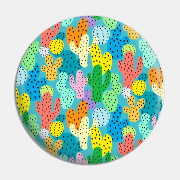 Rainbow Cactus Pin by Salty Siren Studios