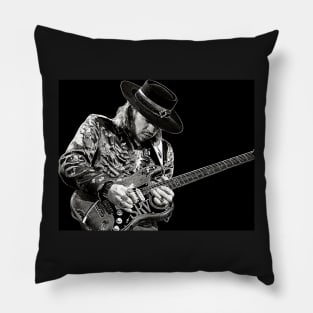 Stevie Art Poster Texas Blues Print Blues Rock Mixed Painting Musician Gift Large Poster Pillow