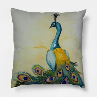 Beautiful Peacock - bird painting Pillow