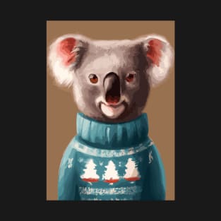 Koala in a Christmas Pullover T-Shirt