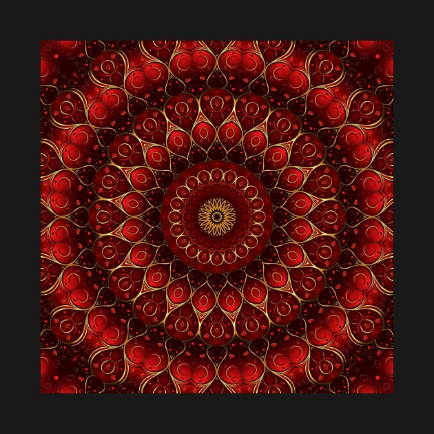 Ruby Red Loves Gold Mandala by KirstenStar 