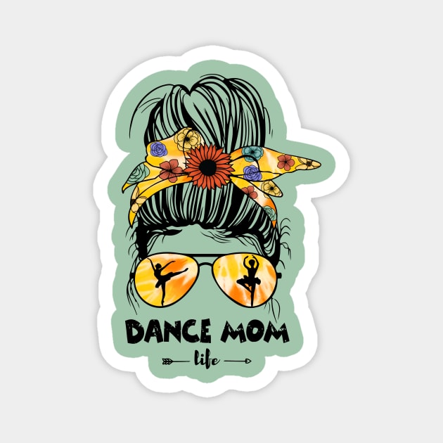 Dance Mom Life Messy Bun Magnet by Teewyld