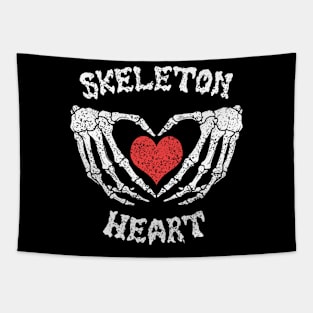 Vintage Skeleton Bones Heart Halloween Tapestry