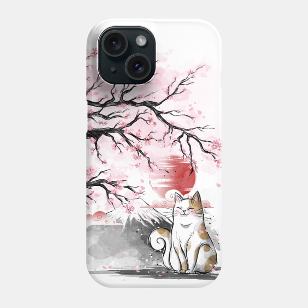 Sakura cat Phone Case by Daisyart_lab