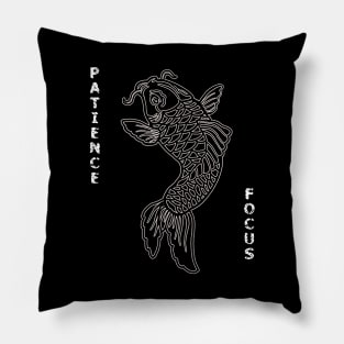 Japanese Koi Fish Focus and Patience Pillow