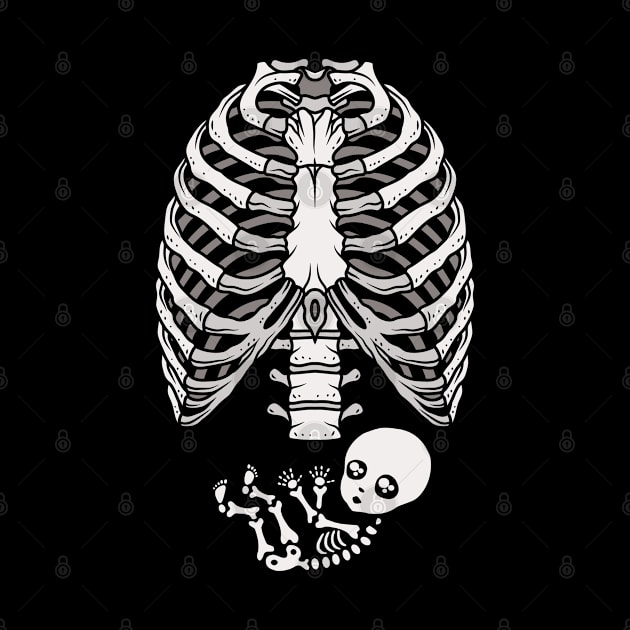 Skeleton Baby Funny Cute Pregnancy Halloween by TeddyTees