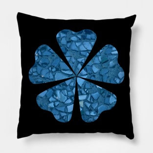 Blue flower, pentafoil. Lilac, a flower of desires, a bud with five leaves. Pillow