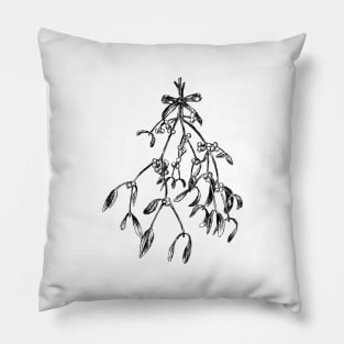 Mistletoe branch sketch Pillow