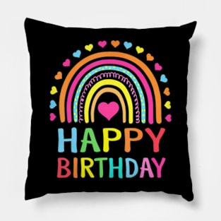 Happy Birthday For Women Teens Girls Kids Gift Rainbow Pillow