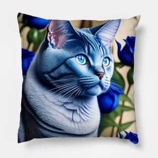 British Blue Cat Pillow