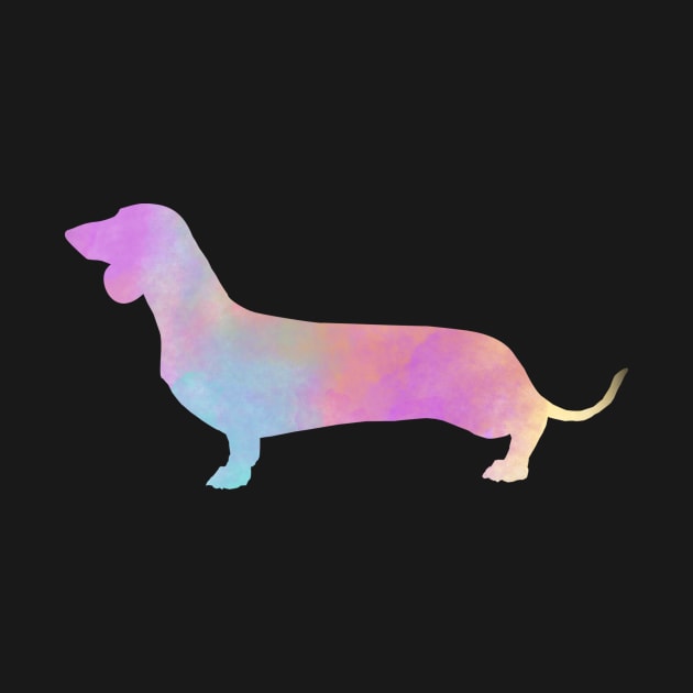 Watercolor Dachshund Silhoeutte by tribbledesign