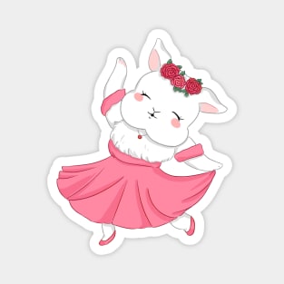 Dancing White Rabbit _ Claude the Bunny Magnet