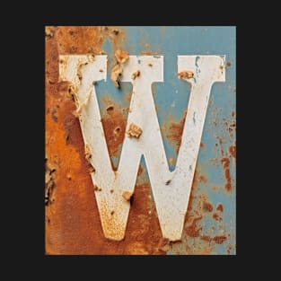 Rusty Letter W Antique Monogram Letter W Initial Alphabet T-Shirt