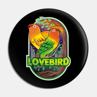 Lovebird tshirt design Pin