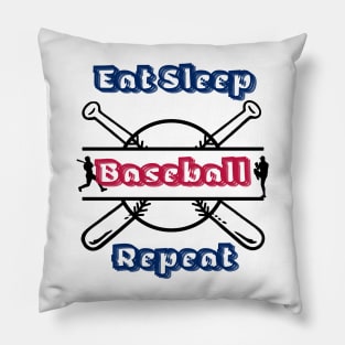 Eat Sleep Baseball Repeat Baseball Player Funny Baseball Pillow