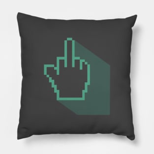 80s 90s pixelated middle finger Pillow