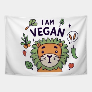 Vegan lion Tapestry