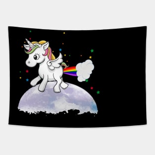 'Unicorn Farts Rainbow' Funny Rainbows Gift Tapestry