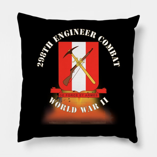 298TH Engineer Combat Battalion DUI - WWII - Fire X 300 Pillow by twix123844