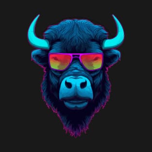 Retro Synth Style Buffalo Bison Buffalooooo T-Shirt