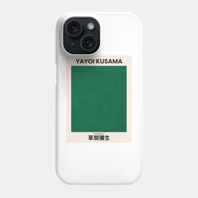 Yayoi Kusama Green Infinity Nets No 1 Phone Case by VanillaArt