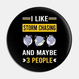 3 People Storm Chasing Chaser Stormchasing Stormchaser Pin