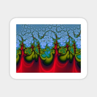 Red and Blue Fractal Patterns Magnet