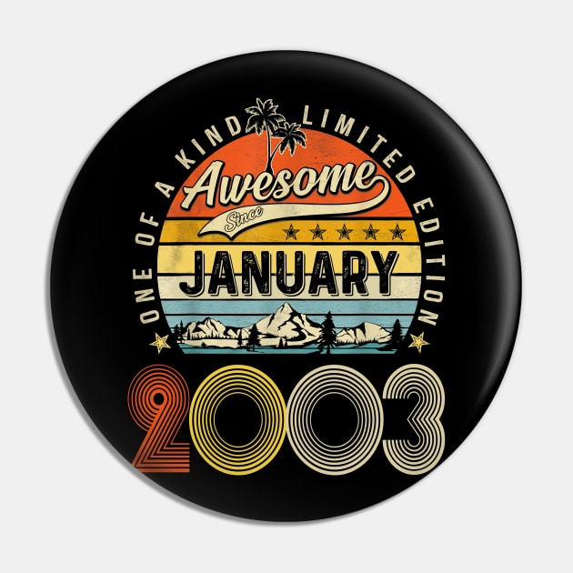 Awesome Since January 2003 Vintage 20th Birthday Pin by Vintage White Rose Bouquets