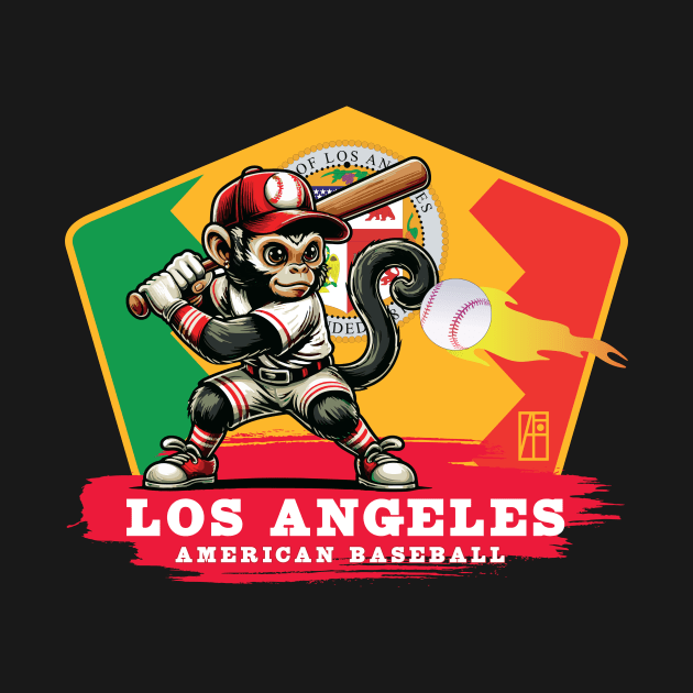 USA - American BASEBALL - Los Angeles - Baseball mascot - Los Angeles baseball by ArtProjectShop