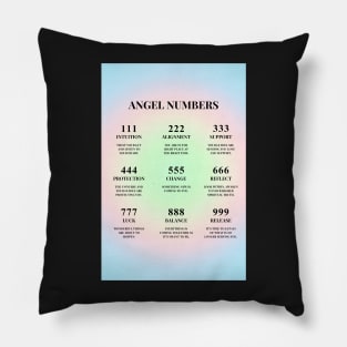 Angel Numbers Chart Rainbow Aura Pillow