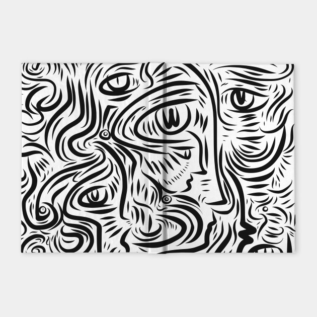 Black And White Graffiti Art Abstract Faces Black And White Art