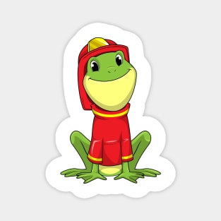 Frog as Firefighter with Helmet Magnet