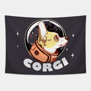 Astronaut Corgi Dog Lover Puppy Retro Tapestry