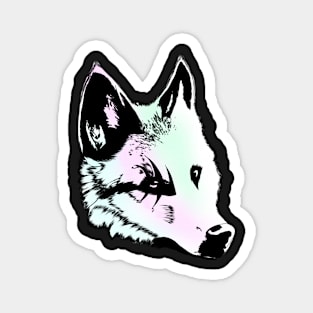 Pastel White Wolf Magnet