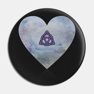 Triquetra Celtic Knot Heart Pin