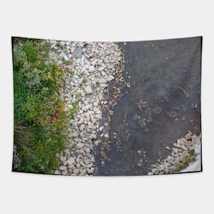 River shore water rocks Tapestry