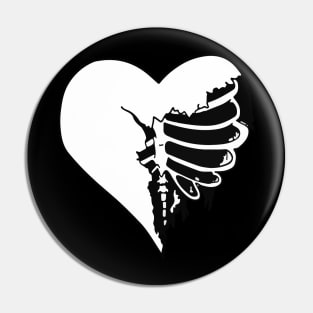 Skeleton Heart Emo Love Gothic Grunge Tattoo skull Halloween Pin