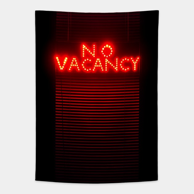 No Vacancy Sign in Red Tapestry by va103