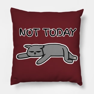 Not Today Cat (Dark Colors) Pillow