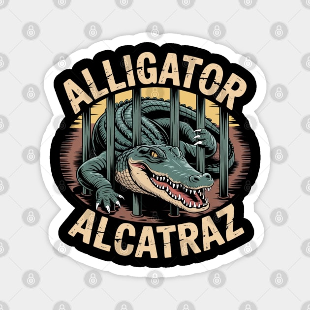 Alligator-Alcatraz Magnet by Creatifly Graphic Tees