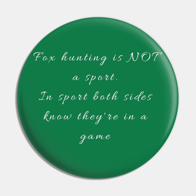 Black and white fox hunting is not a sport Pin by LukjanovArt