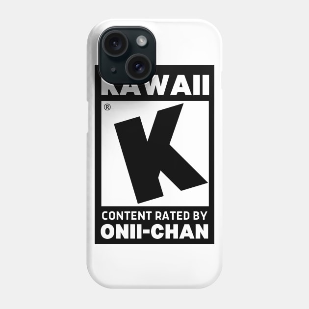 Kawaii ESRB Rated K Black and White Content Rating Phone Case by cocorf