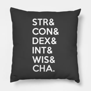 Tabletop RPG Attributes Pillow