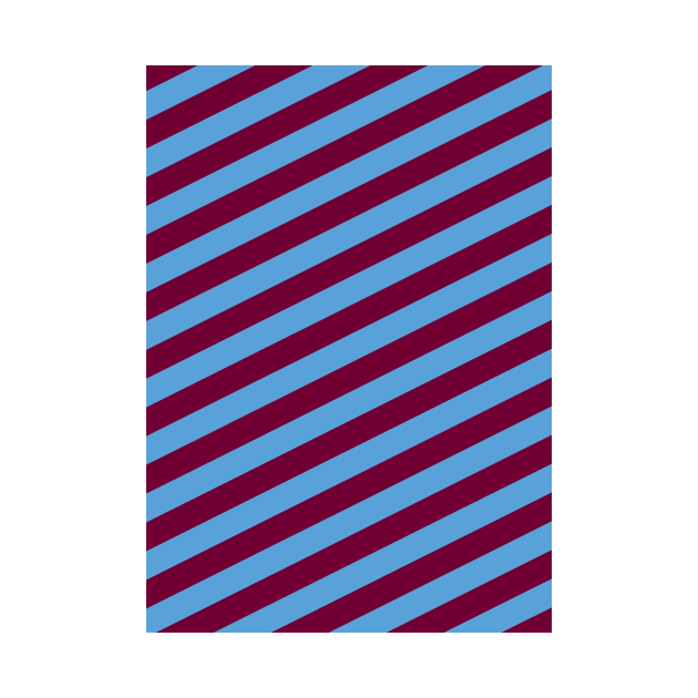 Aston Villa Claret and Blue Angled Stripes by Culture-Factory