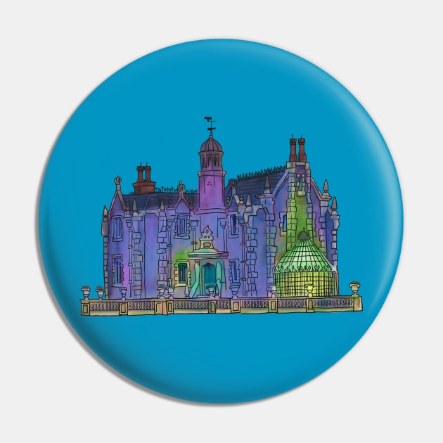 Halloween Haunted Mansion Pin by tesiamarieart