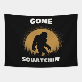 Funny Gone Squatchin, Sasquatch Bigfoot Humor Tapestry